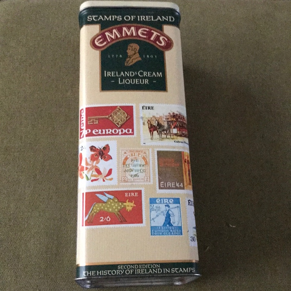 Vintage Cemmet’s Irish Cream Tin | Stamps of Ireland Collectible | Pub Bar Decor